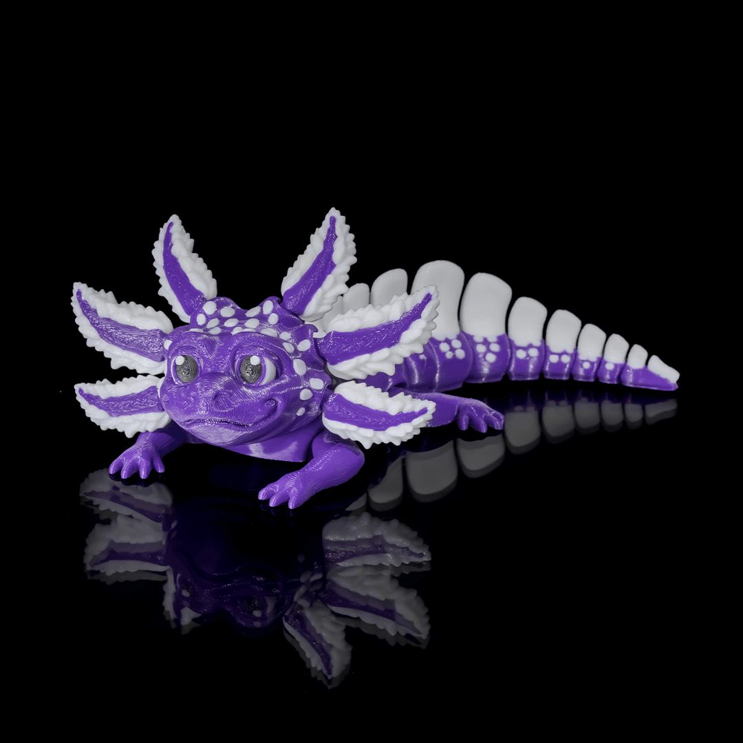 Berry Tart Axolotl 3D-Figur violett weiß - Der Weise - Gecko3D