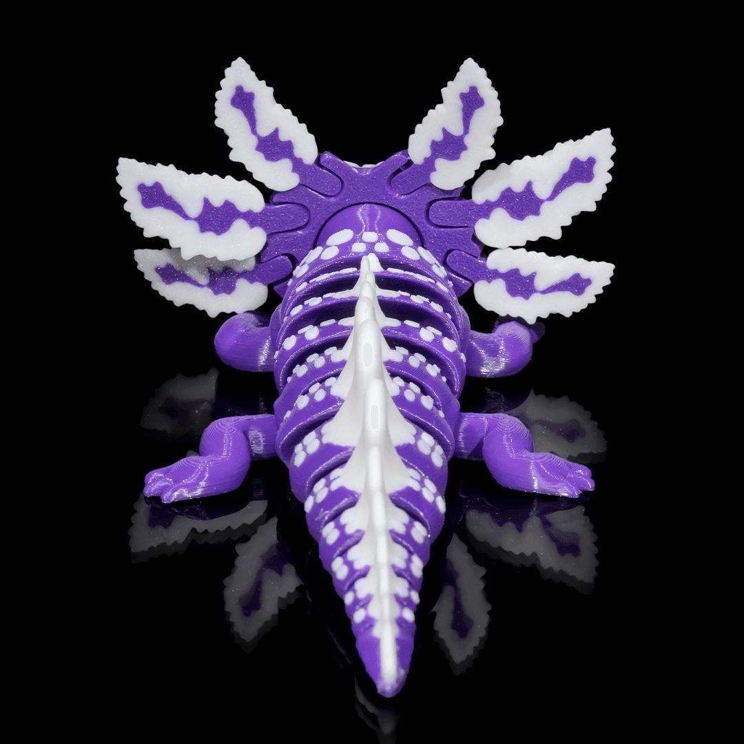 Berry Tart Axolotl 3D-Figur violett weiß - Der Weise - Gecko3D