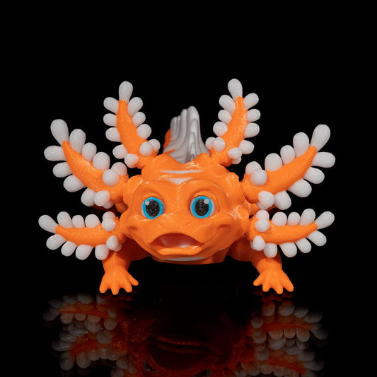 Dandy Candy Axolotl 3D-Figur orange weiß - Der Aufgedrehte - Gecko3