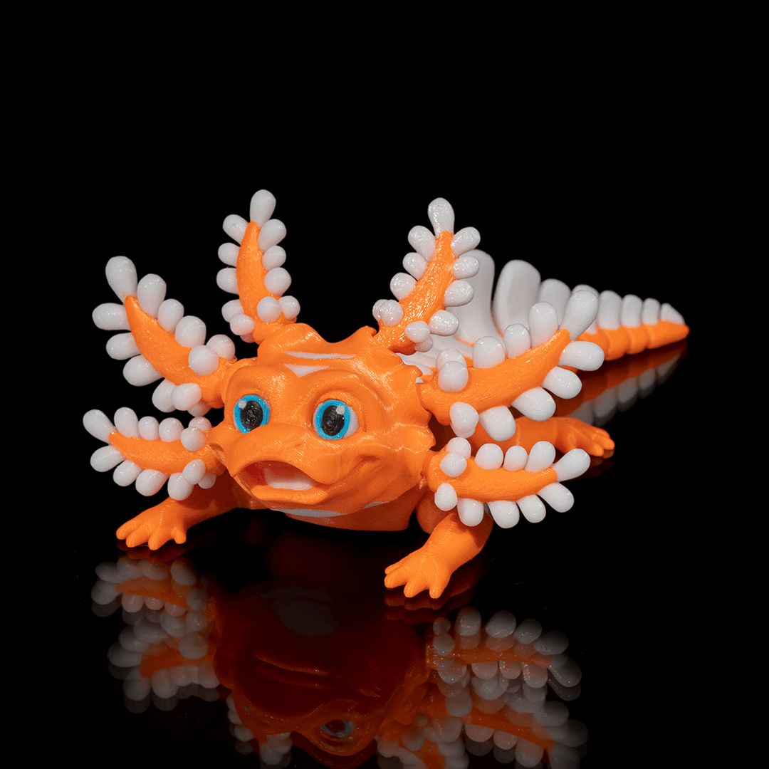 Dandy Candy Axolotl 3D-Figur orange weiß - Der Aufgedrehte - Gecko3