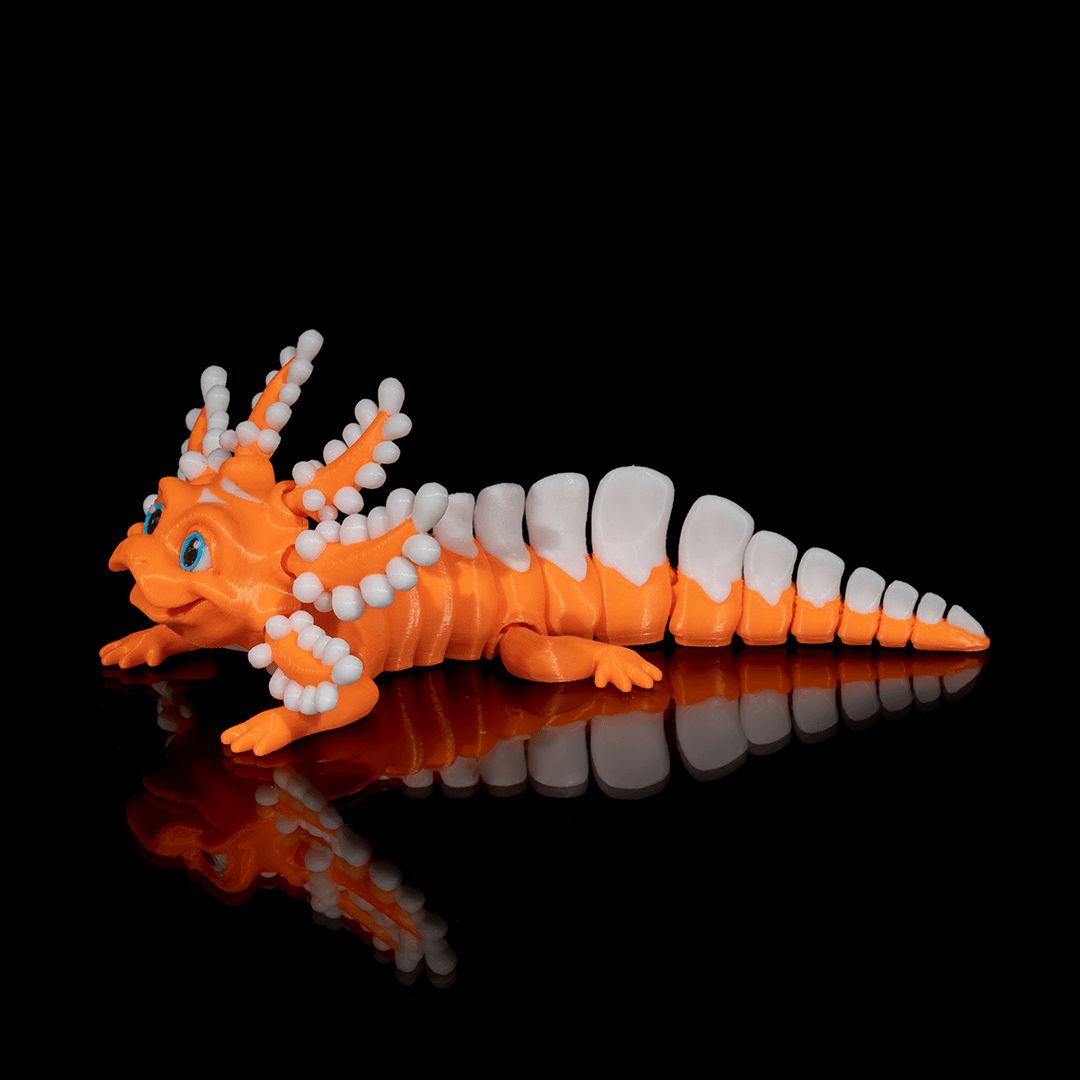 Dandy Candy Axolotl 3D-Figur orange weiß - Der Aufgedrehte - Gecko3