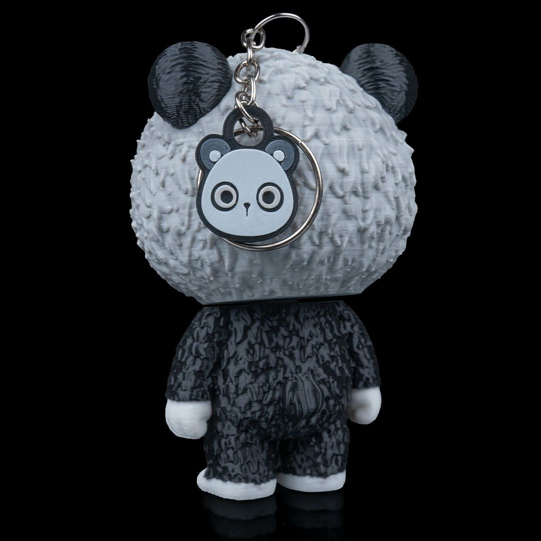 Babuu Panda Skubbie - Ruhige 3D Sammelfigur mit nachdenklicher Ausstrahlung und Panda-Ohren aus nachhaltigem PLA als Deko oder Taschenanhänger von Gecko3D