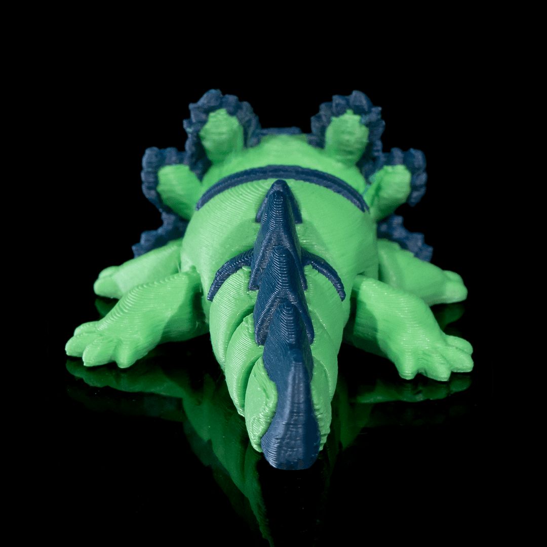 Mini Sour Mini-Axolotl Laubgrün trifft auf Marineblau- Der kleine Tollpatsch - Gecko3D