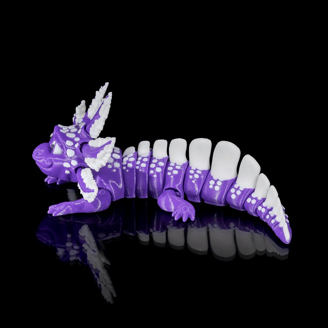 Berry Tart Axolotl 3D-Figur violett weiß - Der Weise - Gecko3D