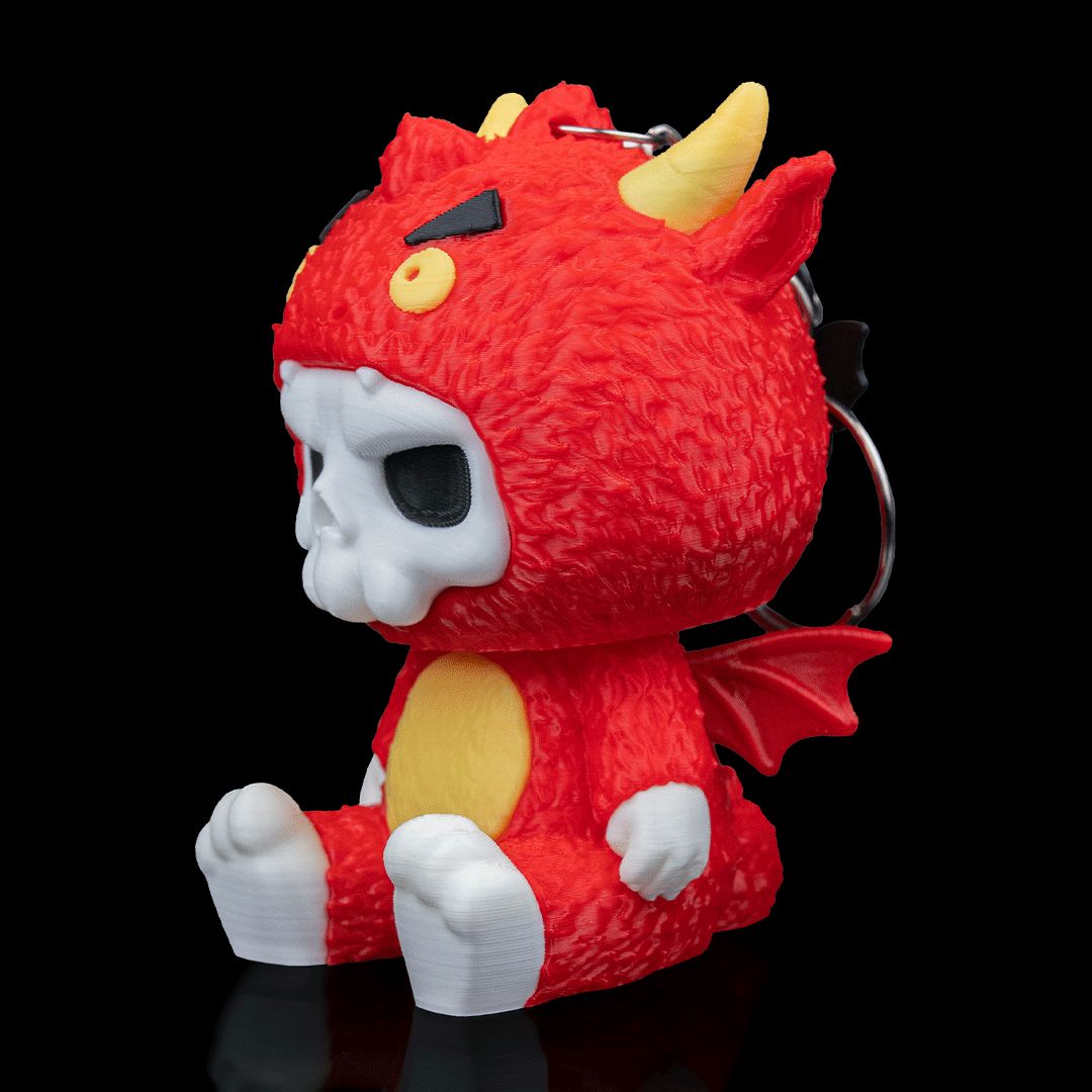 Scorchi Feuerkopf Skubbie - Temperamentvolle 3D Sammelfigur aus nachhaltigem PLA als Deko oder Taschenanhänger von Gecko3D