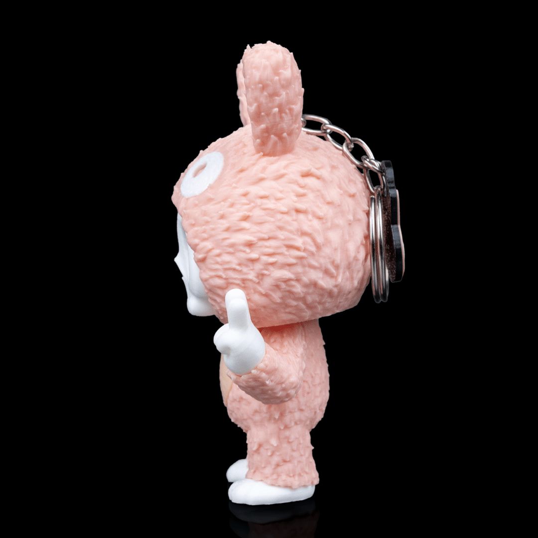 Tuff Bunny Skubbie - Bunte 3D Sammelfigur mit Peace-Zeichen und Bunny-Ohren aus nachhaltigem PLA als Deko oder Taschenanhänger von Gecko3D