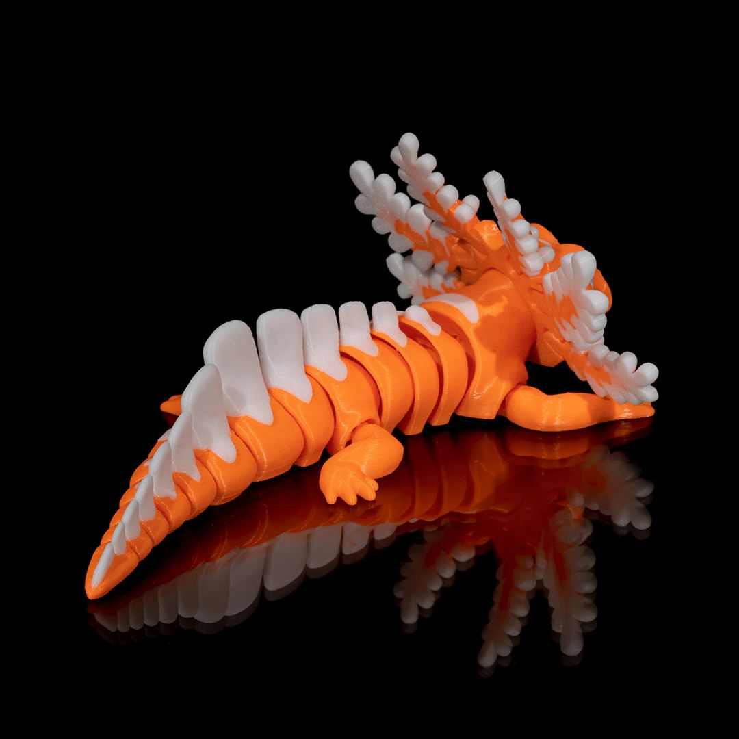 Dandy Candy Axolotl 3D-Figur orange weiß - Der Aufgedrehte - Gecko3