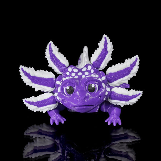 Berry Tart Axolotl 3D-Figur violett weiß - Der Weise - Gecko3D