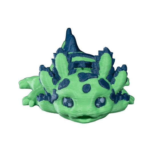 Mini Sour Mini-Axolotl Laubgrün trifft auf Marineblau- Der kleine Tollpatsch - Gecko3D