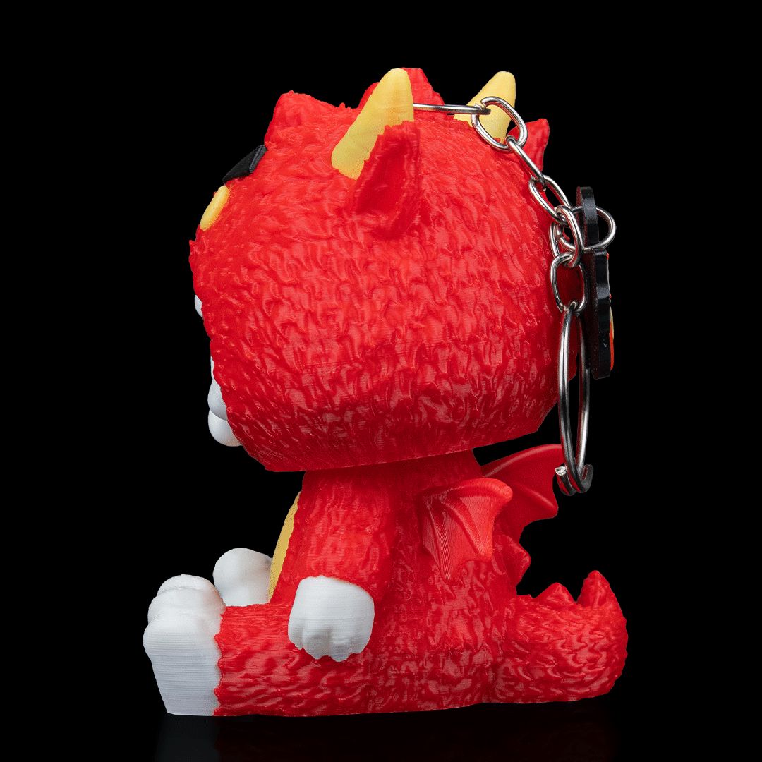Scorchi Feuerkopf Skubbie - Temperamentvolle 3D Sammelfigur aus nachhaltigem PLA als Deko oder Taschenanhänger von Gecko3D