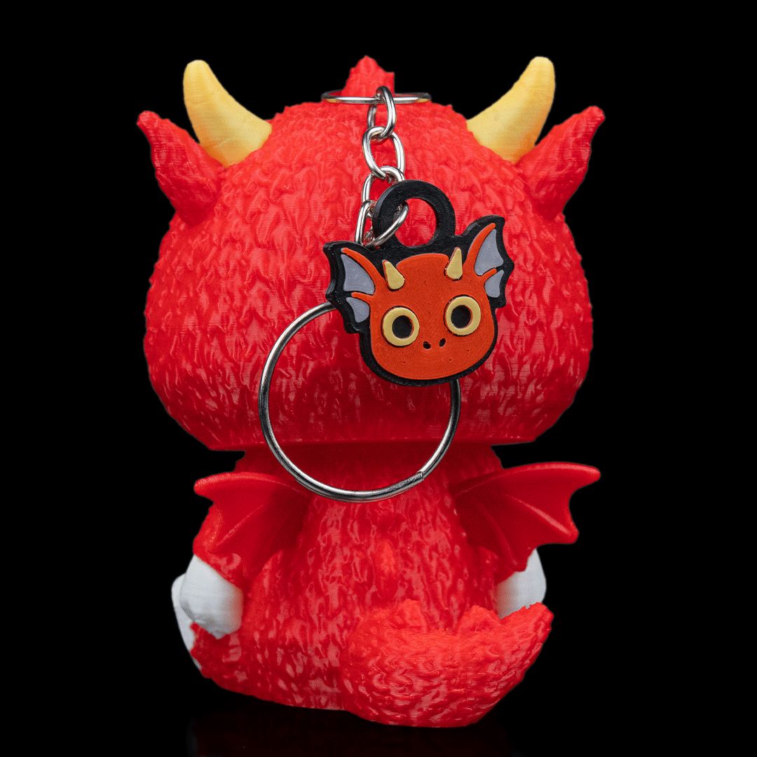 Scorchi Feuerkopf Skubbie - Temperamentvolle 3D Sammelfigur aus nachhaltigem PLA als Deko oder Taschenanhänger von Gecko3D
