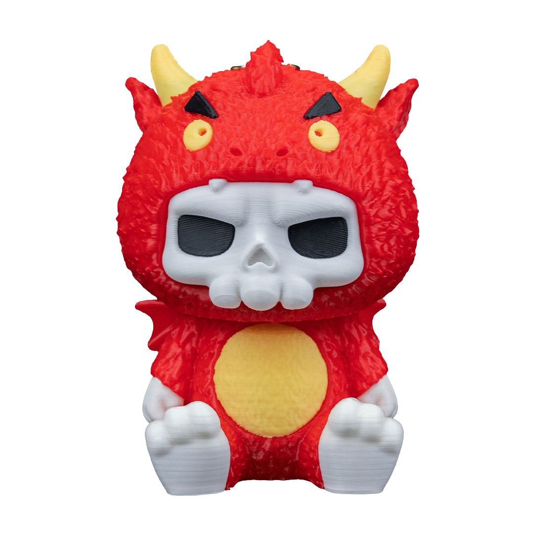 Scorchi Feuerkopf Skubbie - Temperamentvolle 3D Sammelfigur aus nachhaltigem PLA als Deko oder Taschenanhänger von Gecko3D